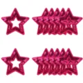 Patchs brodés étoiles à sequins roses thermocollants pour vêtements et loisirs - Rose Vif Creux Set de 12 / Rose rouge