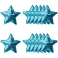 Écusson brodé étoile à sequins bleus, thermocollant brillant pour vêtements et sacs DIY. - Bleu Clair Plein Set de 12 / Bleu clair