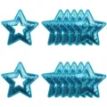 Écussons brodés étoile sequins bleus, appliques thermocollantes scintillantes pour vêtements. - Bleu Clair Creux Set de 12 / Bleu clair