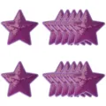 Toppa Ricamata Stella Paillette Viola Termoadesiva Vestiti Fai da Te 10 Pezzi - Viola Pieno Set di 12 / Viola