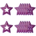 Ecussons brodés étoiles sequins violets, accessoires de vêtements DIY, applications brillantes. - Violet Creux Set de 12 / Violet