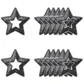 Patch brodé étoile à sequins noir argent thermocollant pour vêtements sac à dos DIY - Noir Creux Set de 12 / Noir