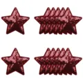 Toppa ricamata a stella con paillettes rosse, termoadesiva fai da te per vestiti e borse. - Marrone Rosso Pieno Set di 12 / rosso-marrone