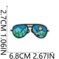Bestickter Sonnenbrille Aufnäher Landschaft Motiv Bügelbild Kleidung Accessoire DIY - X18XG-078-15