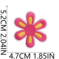 Rosa gelbe Blumen Stickerei Aufnäher zum Aufbügeln Kleidung Dekoration Abzeichen 5.2cm - X18XG-065-09