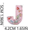 Toppa ricamata con lettera J floreale rosa per vestiti borse badge decorativo fai da te. - C13SH-07-J