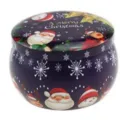 Christmas scented candle tin round metal storage box holiday gift tin container with lid - D224