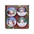Christmas scented candle tin set of four iron boxes with cute snowman and santa designs gift. - No. 43 4-Piece Set A (Includes 4 Empty Jars)