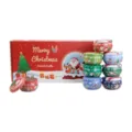 Christmas scented candles gift set with tin containers holiday decorative present - No. 77 8-Piece Set (Includes 8 Empty Jars)