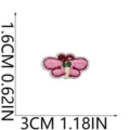 Toppa ricamata a farfalla rosa, simpatico distintivo di cartone per vestiti e borse decoro. - C13SH-035-23