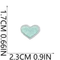 Toppa ricamata cuore verde menta carina vestiti borsa accessorio fai 1,7x2,3cm - C13SH-03-20