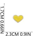 Toppa ricamata a cuore giallo per decorazione vestiti, piccolo distintivo in tessuto, decorazione DIY. - C13SH-03-22