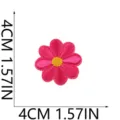 Toppa ricamata con fiori rosa per decorazione vestiti DIY accessorio 4cm dettaglio - W19HD-045-15