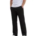 Dettaglio pantaloni casual in tessuto waffle nero, coulisse in vita, vestibilità dritta. - Taglia S / Nero