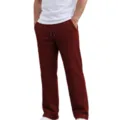 Pantaloni Casual Dritti in Maglia Waffle da Uomo con Vita a Coulisse Tinta Unita - Rosso scuro