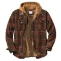 Giacca con Cappuccio Uomo Inverno Spessa a Quadri Foderata Trapuntata Cappotto - Taglia S / Marrone scuro