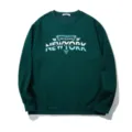 Dark green crewneck sweatshirt for men, trendy letter print loose pullover for autumn daily wear. - 3XL / Tops / Dark Green