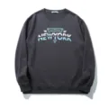 Men's casual long-sleeve crewneck sweatshirt featuring stylish graphic print in dark grey. - 3XL / Tops / Dark Gray