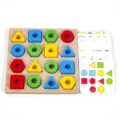 Wooden geometric shape matching puzzle toy set for kids early educational learning game - Single-Player Battle