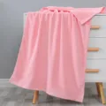Soft pink cotton bath towel for home daily use, highly absorbent large towel with classic design. - 150x72cm / Pink