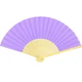 Elegant purple 7-inch DIY folding paper fan with decorative bamboo ribs for wedding - Light Purple