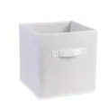 Caja de almacenamiento plegable de tela no tejida blanca con asa para armario - Tamaño Estándar (27x27x28cm) / Blanco