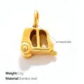Premium 18K gold plated stainless steel car charm pendant for DIY jewelry making and crafts - Car Shape (PJ2629G) / 11mm / Gold