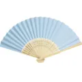 7-inch light blue blank folding fan for DIY wedding invitations - Light Blue