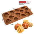 Molde profesional de silicona con 12 cavidades de calabaza de Halloween para chocolate - Calabaza de Halloween (CM-147) / Café