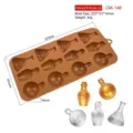 Molde de silicona con forma de botella de Halloween para caramelos y resina, 44g - Botellas de Halloween (CM-148) / Café