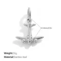 Polished stainless steel airplane charm pendant for personalized DIY jewelry crafts - Airplane Shape (PJ2639S)