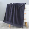 Dark grey cotton bath towel, soft and absorbent daily shower essential with premium loop texture. - 150x72cm / Dark Gray