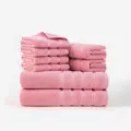 Pink Cotton 8-Piece Towel Set Including Bath Towels Hand Towels and Washcloths Home - Sakura Pink / 140x70x2 Pcs, 72x34x2 Pcs, 34x34x4 Pcs