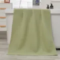 Serviette de bain en coton gaufre vert douce respirante sechage rapide hotel 1pc - 140x70cm / Vert Haricot