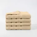 Lot de 4 serviettes de bain en coton doux, couleur jaune clair uni, absorbantes pour la maison. - Chêne Blanc