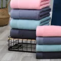 Ensemble de serviettes de bain en coton pelucheux doux absorbant multicolore pour salle de bain - Multicolore
