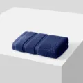 Serviette de main en pur coton bleu marine, serviette éponge douce et absorbante. - Bleu sarcelle