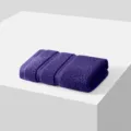 Serviette de toilette en coton violet de haute qualité, serviette unie douce pour salle de bain. - Violet foncé