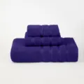 Ensemble de 3 serviettes en coton violet uni comprenant drap de bain et serviette. - Violet foncé