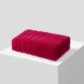 Roosrode effen puur katoenen badhanddoek variant, zachte absorberende handdoek voor thuis. - 140x70cm / Camelia Rood