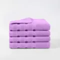 Lot de 4 serviettes de bain violettes en coton pur, doux et absorbant pour la maison. - Violet Wisteria