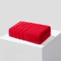 Premium rode katoenen badhanddoek zacht absorberend effen kleur voor thuis en hotel - 140x70cm / Rood
