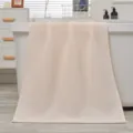 Waffle weave cotton bath towel, lightweight breathable quick drying Japanese style towel - 140x70cm / White and Pink