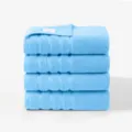 Lot de 4 serviettes de bain douces en coton bleu clair, 70x140cm absorbantes pour la maison. - 140x70x4 pcs / Bleu ciel