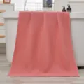 Pink waffle weave bath towel, lightweight breathable absorbent honeycomb towel for daily home bathroom. - 140x70cm / Bright Red