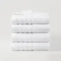 Lot de 4 draps de bain blancs en coton, serviettes douces et absorbantes pour un usage quotidien. - 140x70x4 pcs / Blanc pur