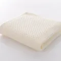 Serviette gaufree en pur coton, qualite bebe unie douce et respirante pour visage - 74x33 cm / Ivoire
