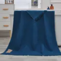 Baumwolle Waffel Pique Decke Grosse Schal Badetuch Dunkelblau Fransen Heimtextilien - Indigo / 180x90cm