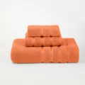 Set di 3 asciugamani in cotone arancione vivace, morbidi e assorbenti per uso domestico. - Arancione Corallo