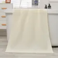 Japanese waffle weave pure cotton bath towel, thin, breathable, absorbent, quick dry, beige. - 140x70cm / Ivory